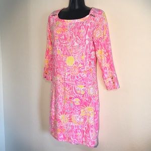 Lily Pulitzer Size Small Midi Pink Yellow Dress